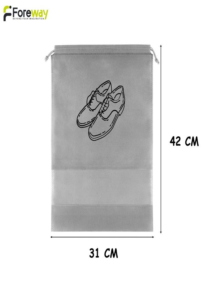FOREWAY Shoe Bag for Travel & Storage, Women & Men, Travelling Shoe Storage Bag, Shoe Storage Organizer Bag (6, Grey) - Image 2